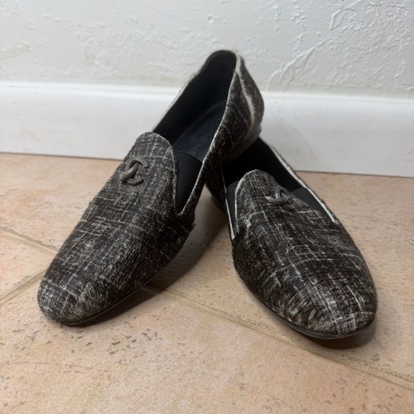 Chanel Pony Hair Check CC Logo Loafers Women's Euro 37 US 6.5 Slip On Y2K Preppy - Picture 3 of 16